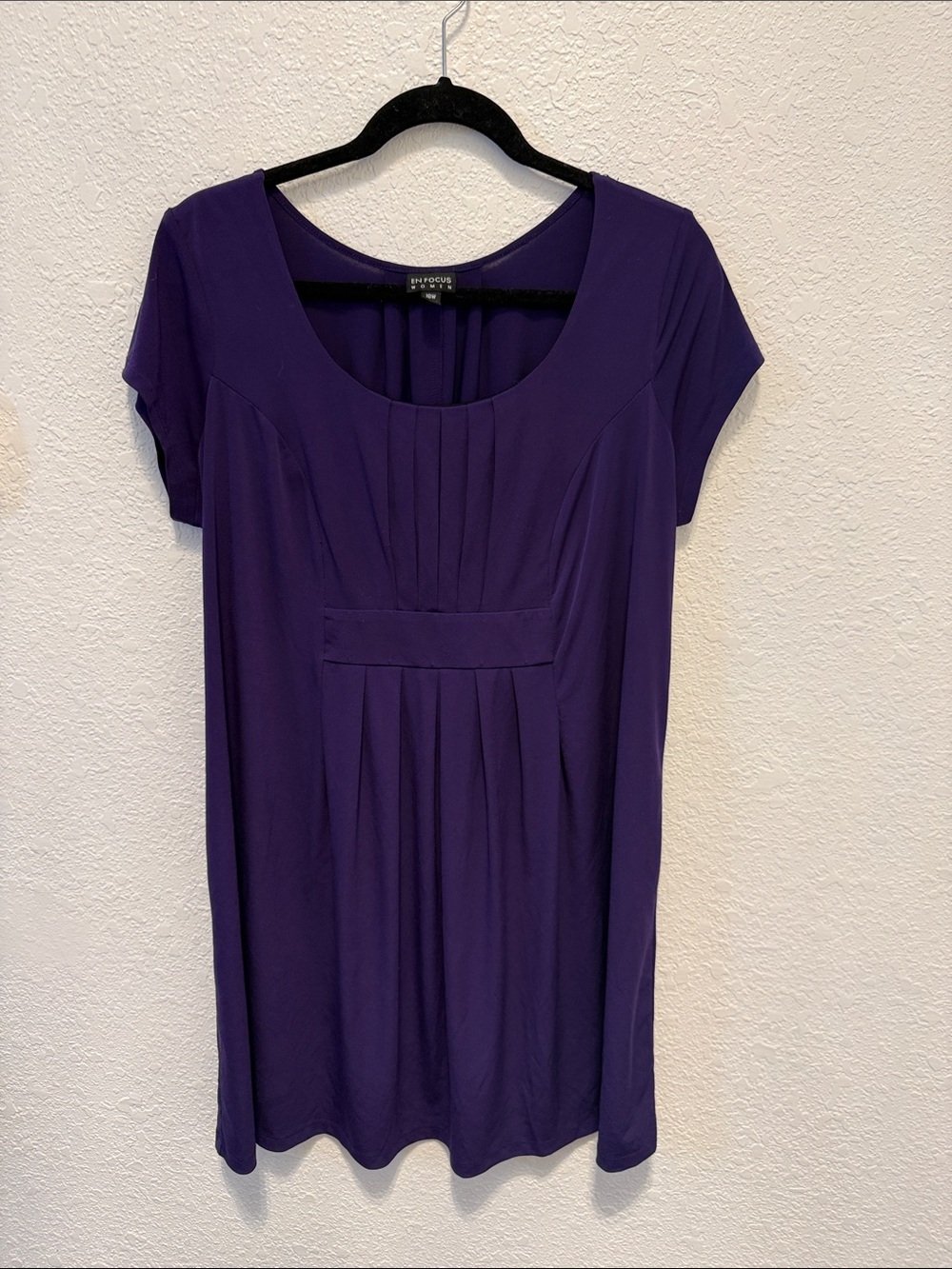 Enfocus Studio Deep Purple Pleated Scoop-Neck Tunic